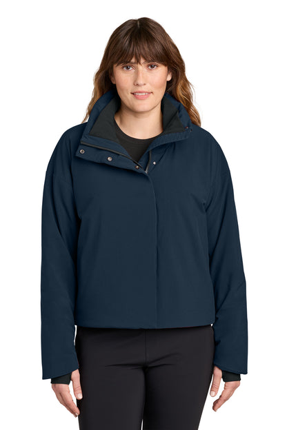 IndigoNavy MiiR Women's Sashiko Full-Zip Stretch Puffy MRAW440 plain