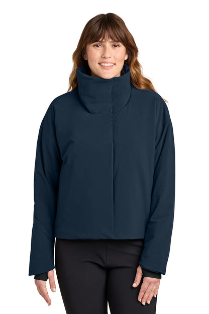 IndigoNavy MiiR Women's Sashiko Full-Zip Stretch Puffy MRAW440 plain