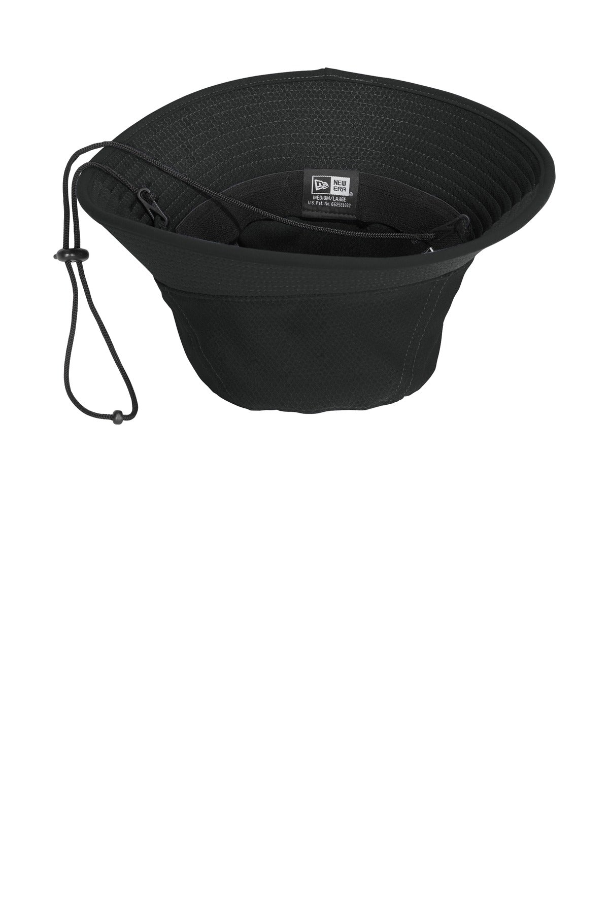 Inside View of Black New Era Hex Era Bucket Hat NE800 plain