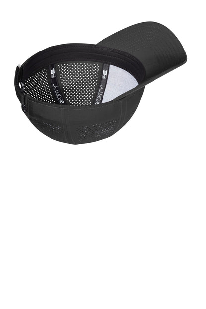 Inside View of Black New Era Perforated Performance Cap. NE406 plain