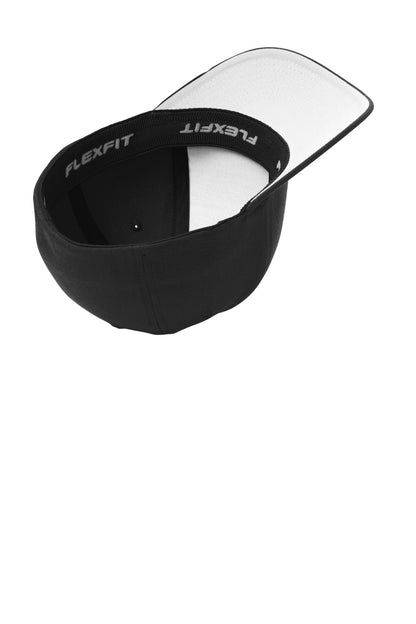 Inside View of Black Port Authority Flexfit Wool Blend Cap. C928 plain