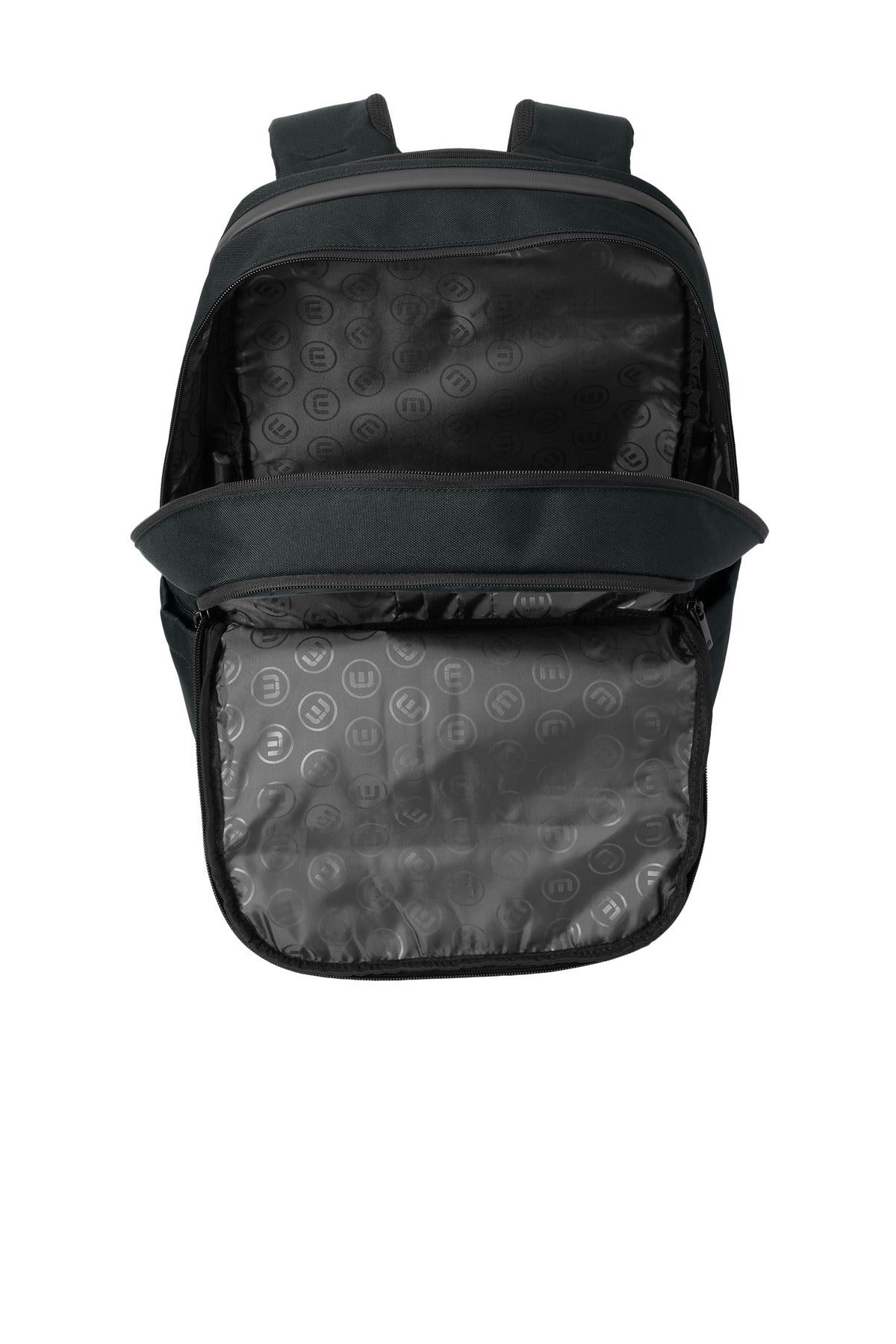 Inside View of Black TravisMathew Duration Backpack TMB105 plain