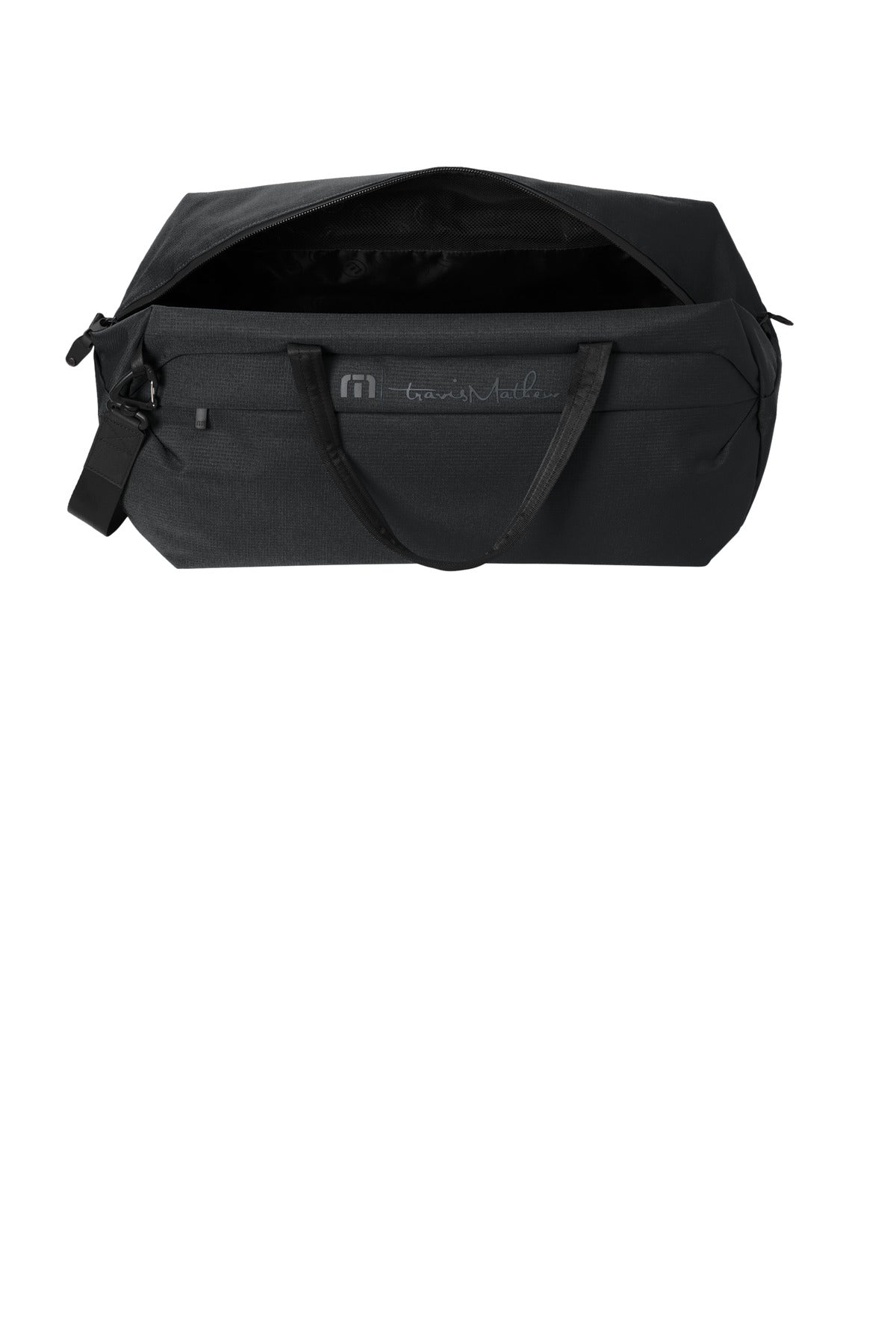 Inside View of Black TravisMathew Lateral Duffel TMB200 plain