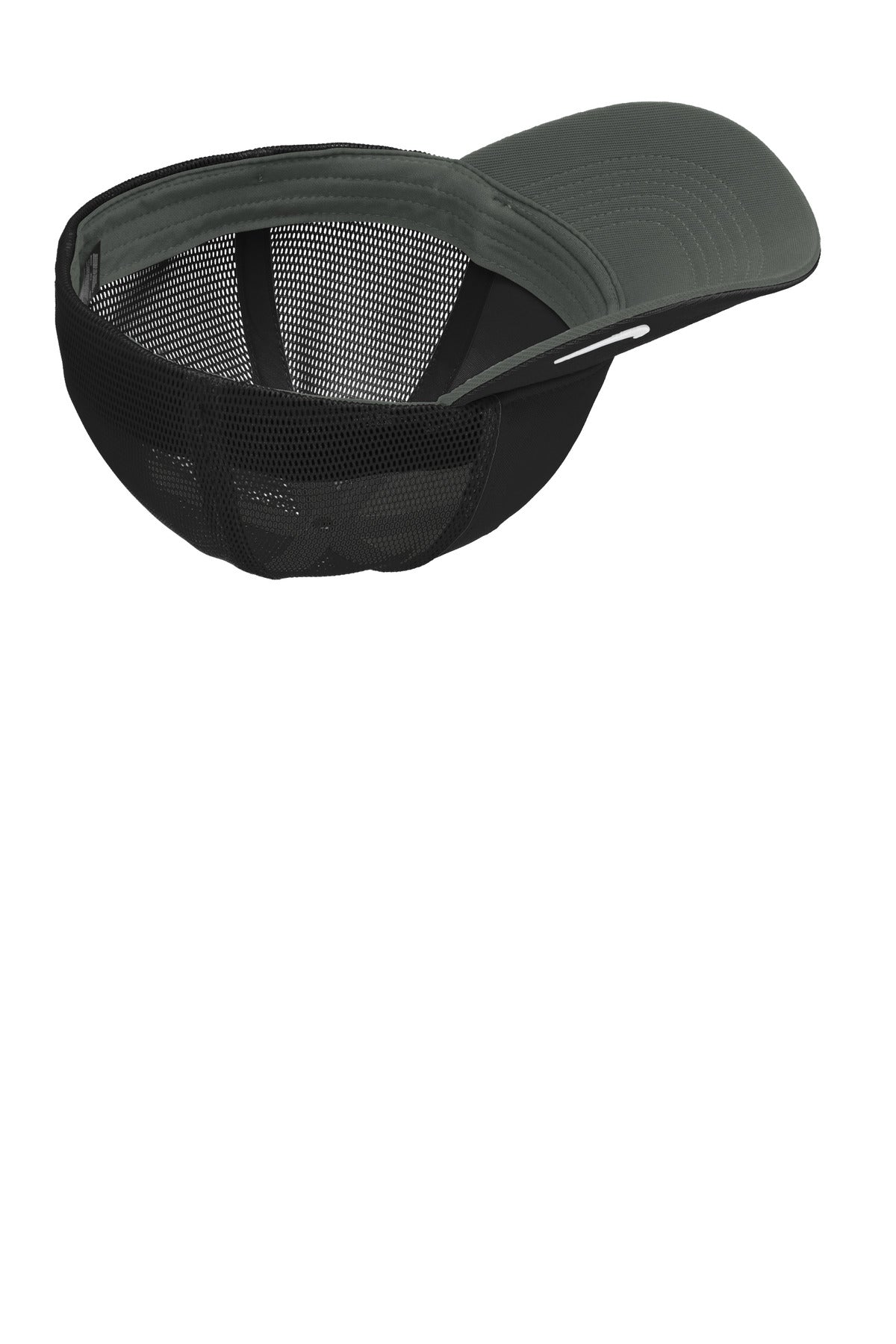 Inside View of Blk/Blk Nike Stretch-to-Fit Mesh Back Cap NKFB6448 plain