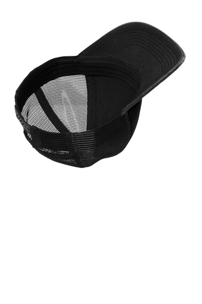 Inside View of Blk/Blk Port Authority Distressed Mesh Back Cap C600 plain