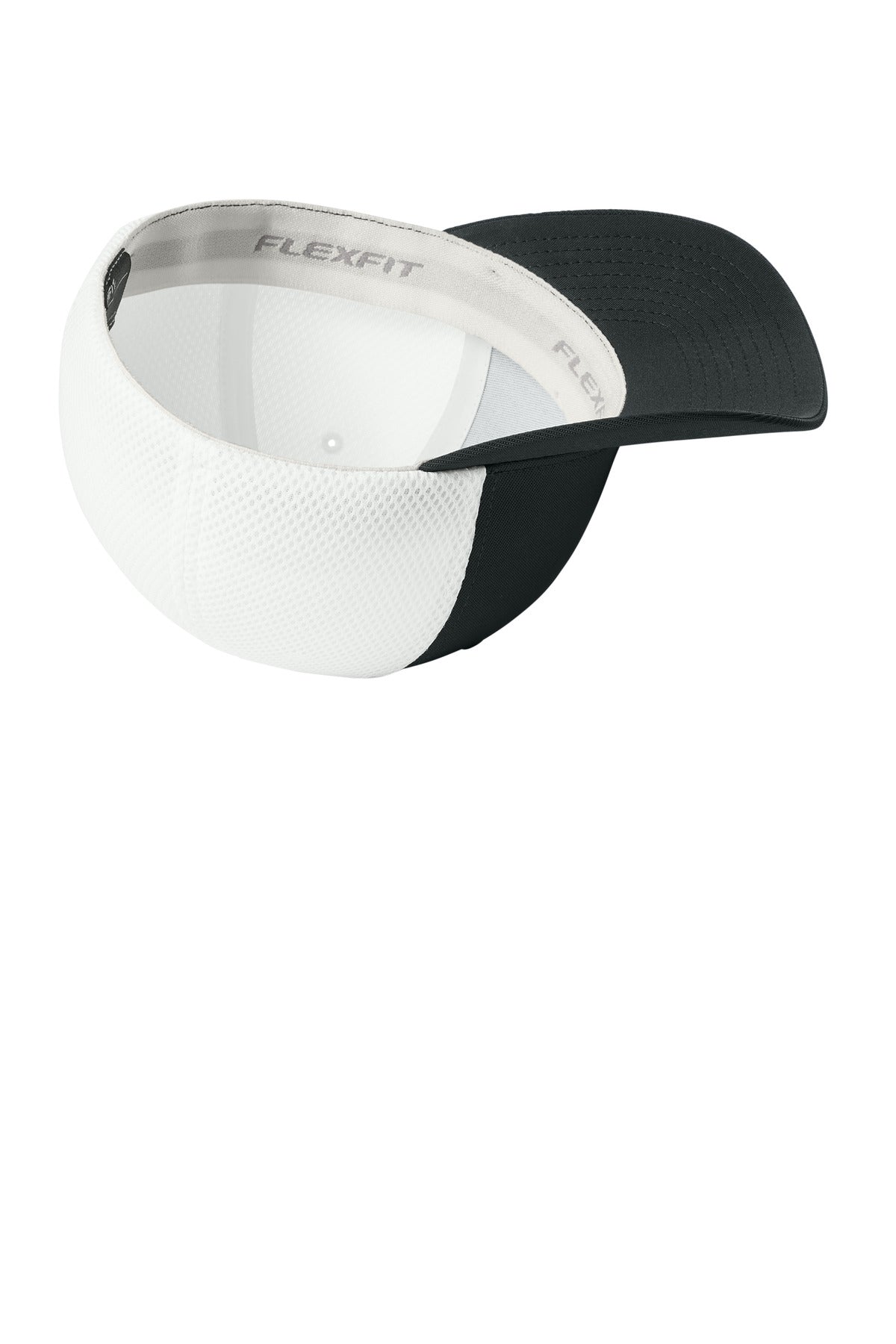 Inside View of Blk/White Flexfit Ultrafiber Airmesh Cap FF6533 plain
