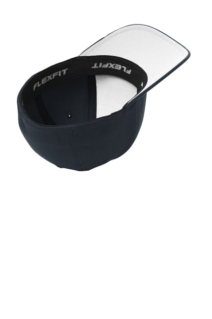 Inside View of Dark Navy Port Authority Flexfit Wool Blend Cap. C928 plain