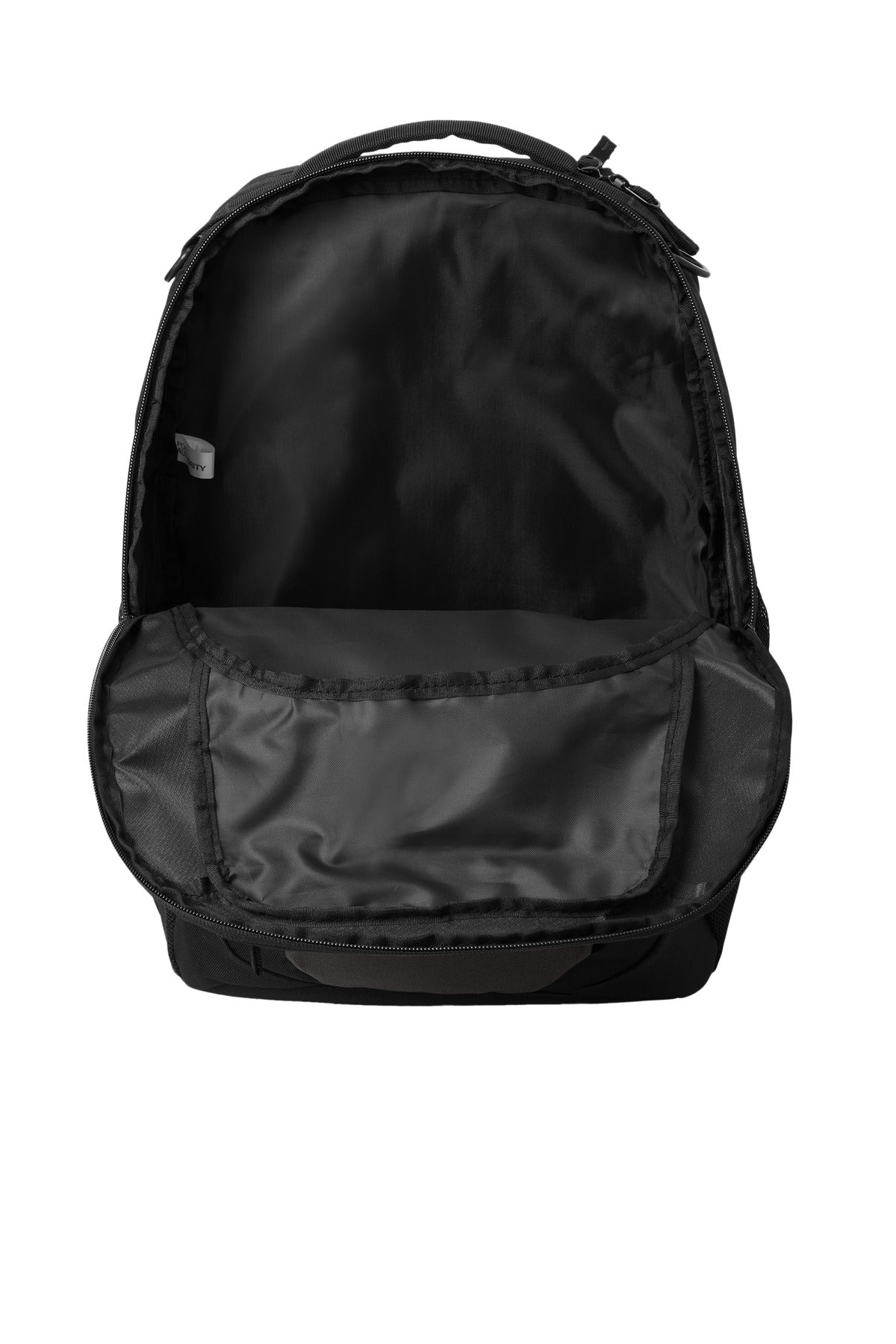 Inside View of DkChar/Blk Port Authority Transport Backpack BG232 plain