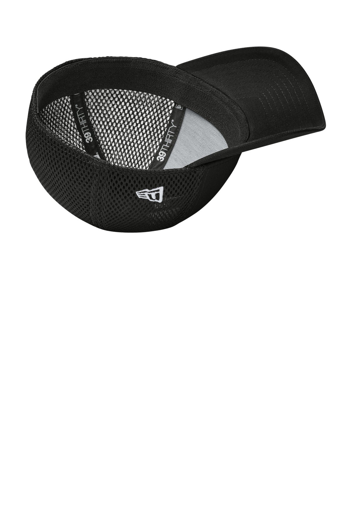 Inside View of FlagBlk/Bk New Era - Stretch Mesh Cap. NE1020 plain