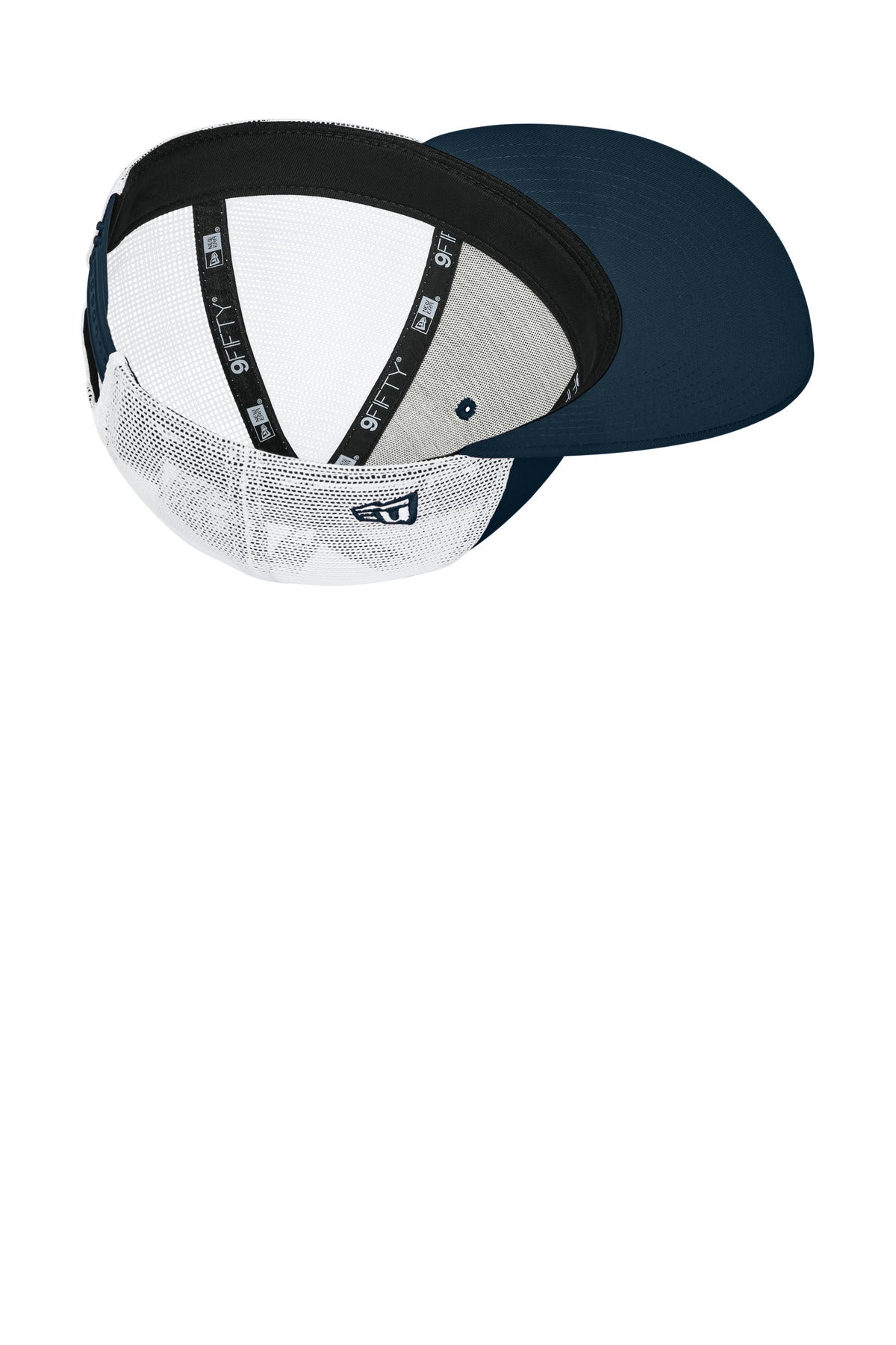 Inside View of FlagDpNv/W New Era Snapback Low Profile Trucker Cap NE207 plain