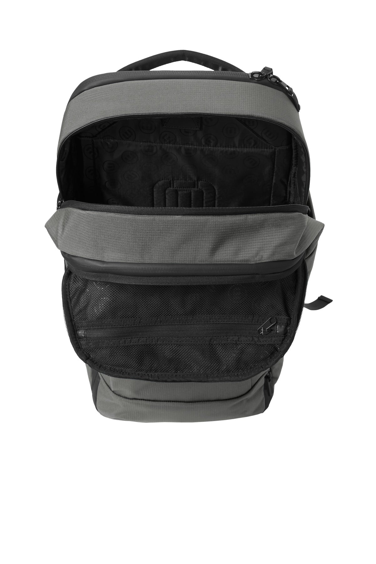 Inside View of Graphite TravisMathew Lateral Backpack TMB107 plain