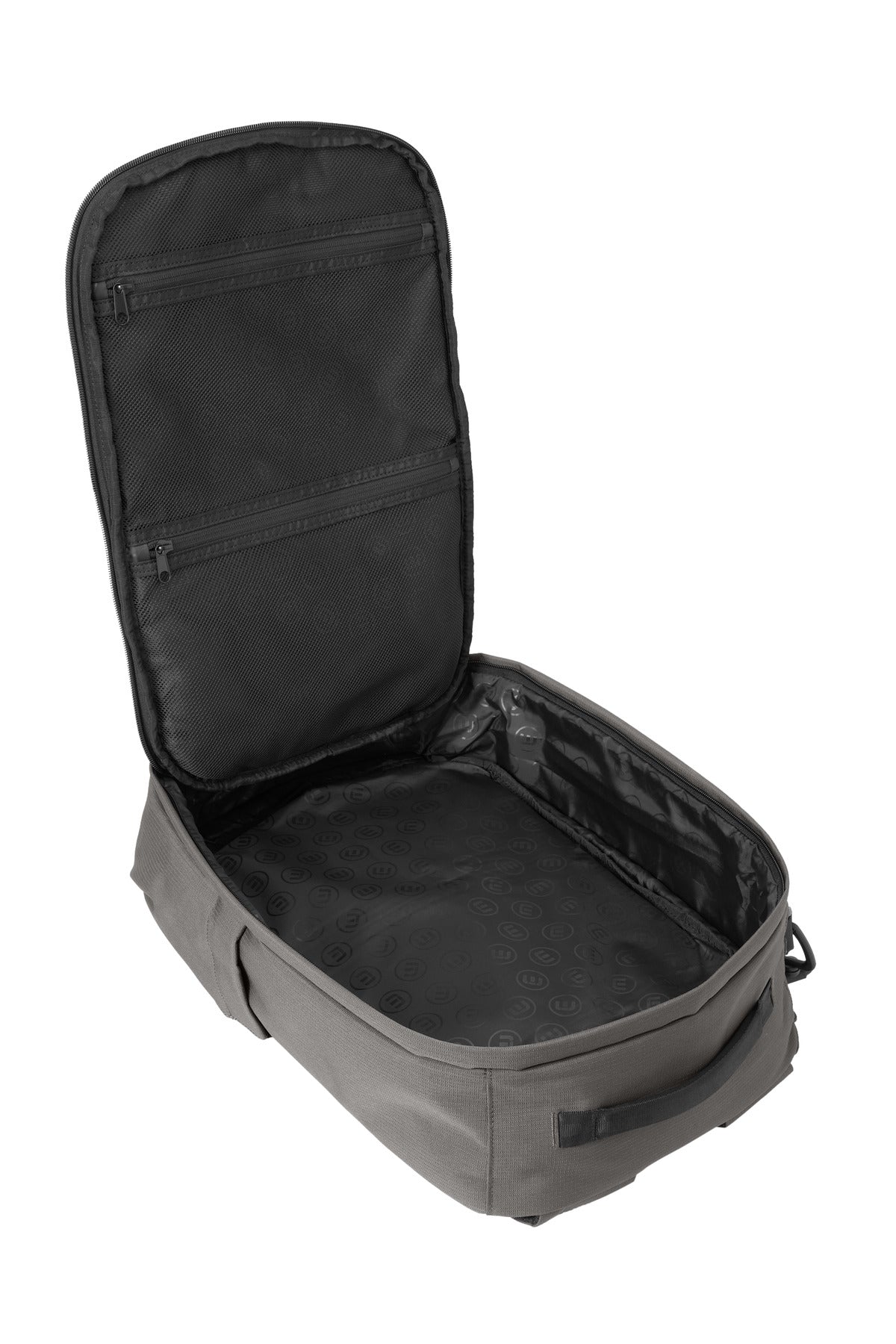 Inside View of Graphite TravisMathew Lateral Convertible Backpack TMB106 plain