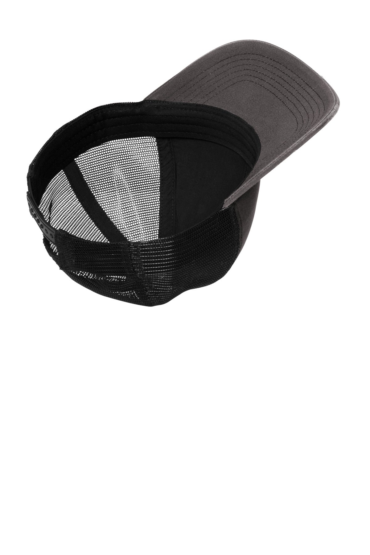 Inside View of GyStl/Blk Port Authority Distressed Mesh Back Cap C600 plain