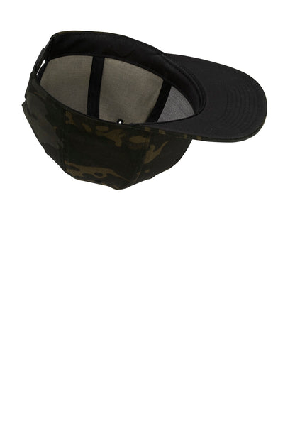 Inside View of Multicam Black Sport-Tek YP Classics Flat Bill Snapback Cap. STC19 plain