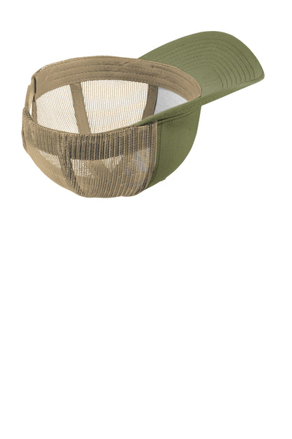 Inside View of Olive/Khaki Sport-Tek YP Classics Retro Trucker Cap. STC39 plain