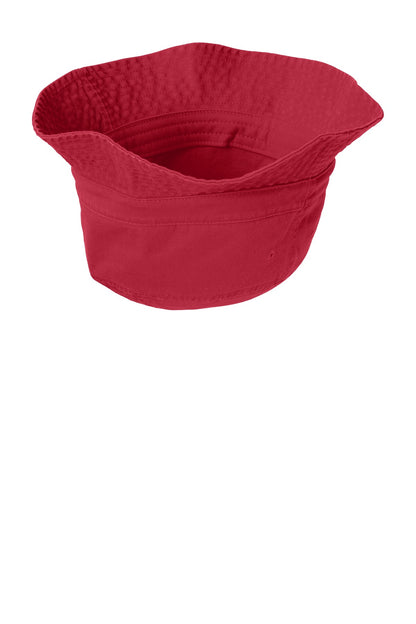 Inside View of Red Port Authority Bucket Hat. PWSH2 plain