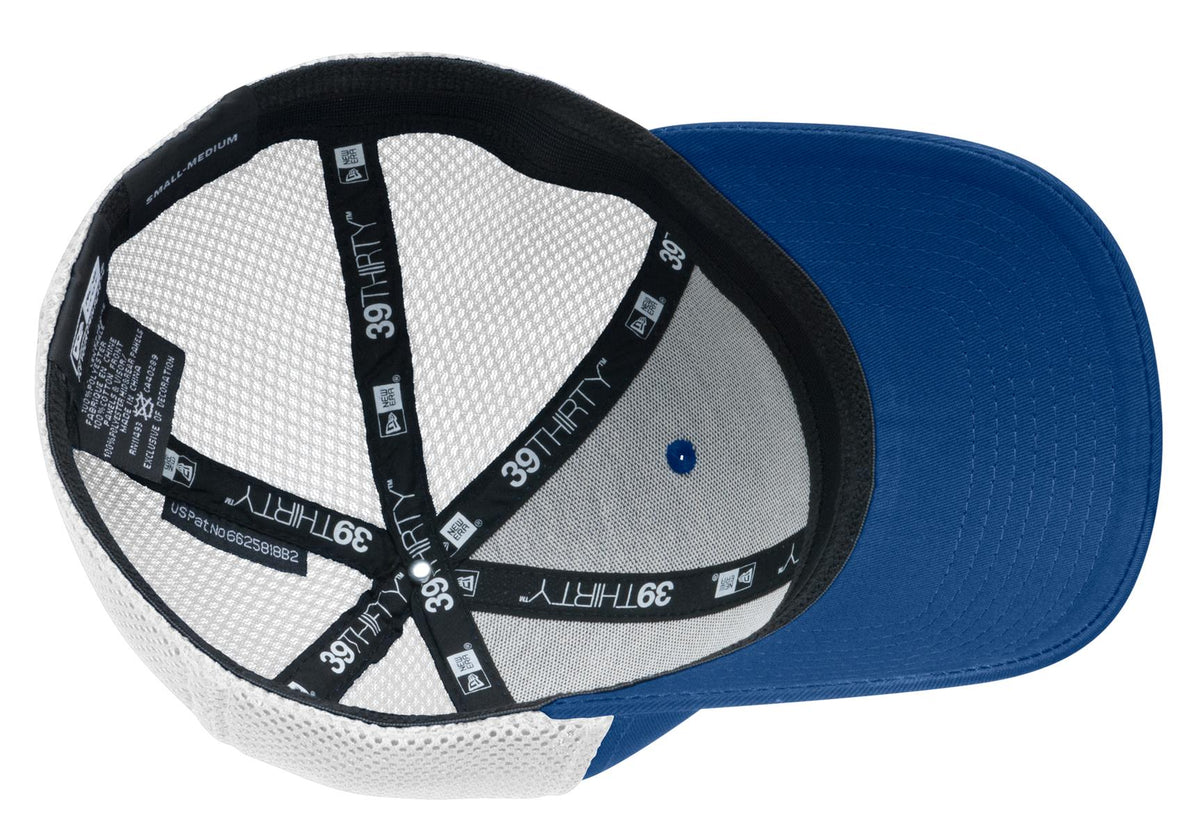 Inside View of Royal/White New Era - Stretch Mesh Cap. NE1020 plain