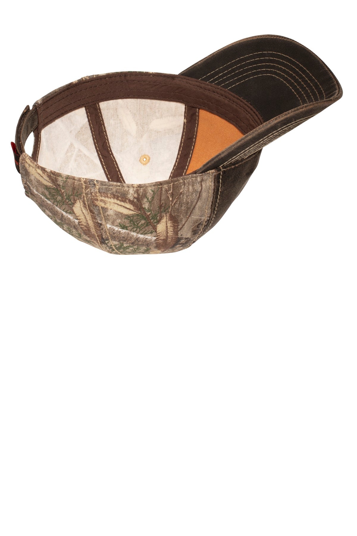 Inside View of RT Edge Port Authority Pigment Print Camouflage Cap. C819 plain