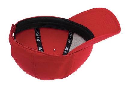 Inside View of Scarlet Red New Era - Adjustable Structured Cap. NE200 plain