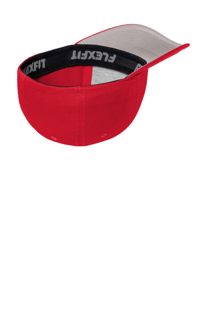 Inside View of True Red Port Authority Flexfit Cotton Twill Cap. C813 plain