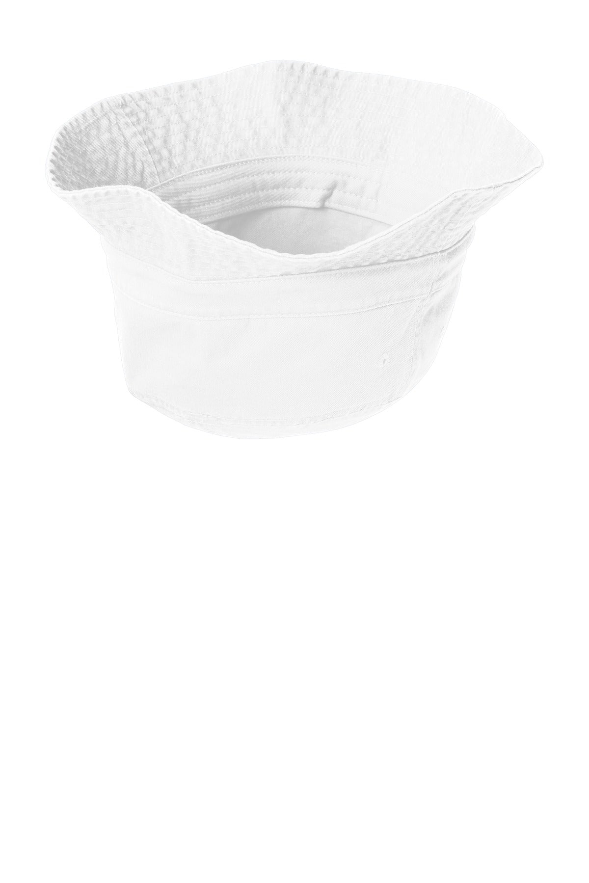 Inside View of White Port Authority Bucket Hat. PWSH2 plain