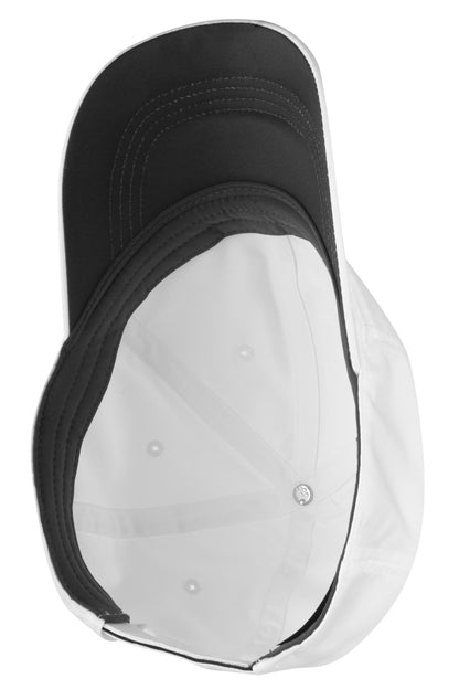 Inside View of White/Black Nike Dri-FIT Swoosh Front Cap. 548533 plain