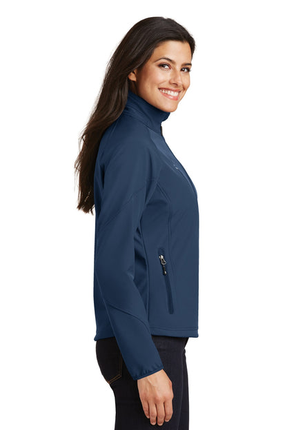 Insignia Blue Port Authority Women's Textured Soft Shell Jacket. L705 plain