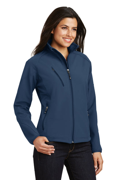 Insignia Blue Port Authority Women's Textured Soft Shell Jacket. L705 plain
