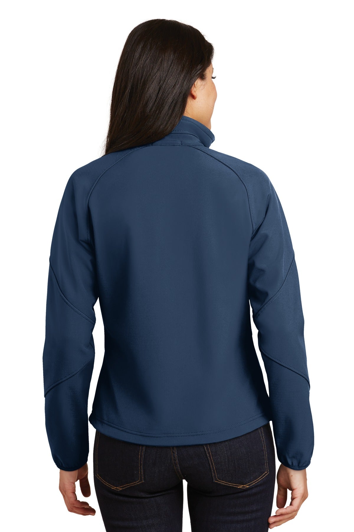 Insignia Blue Port Authority Women's Textured Soft Shell Jacket. L705 plain