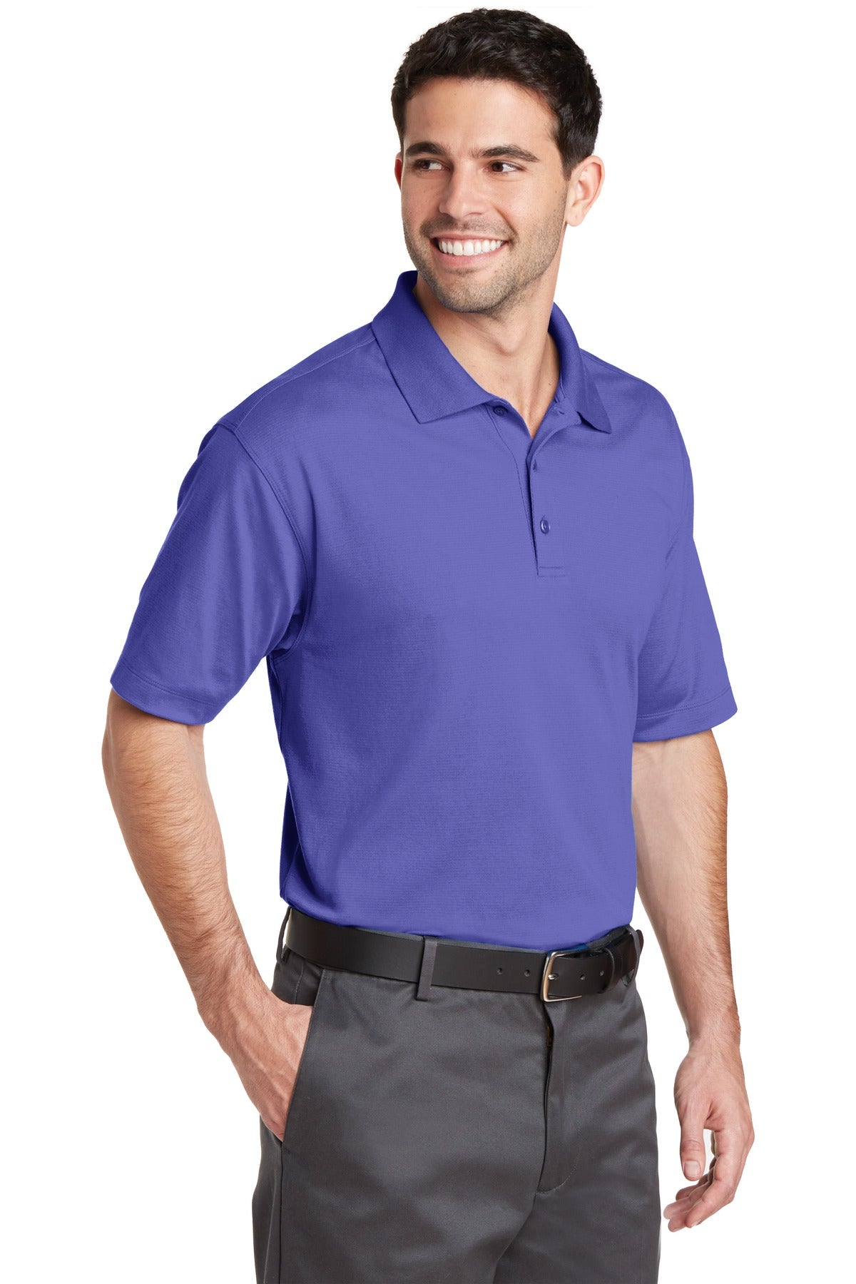 Iris Blue Port Authority Rapid Dry Mesh Polo. K573 plain
