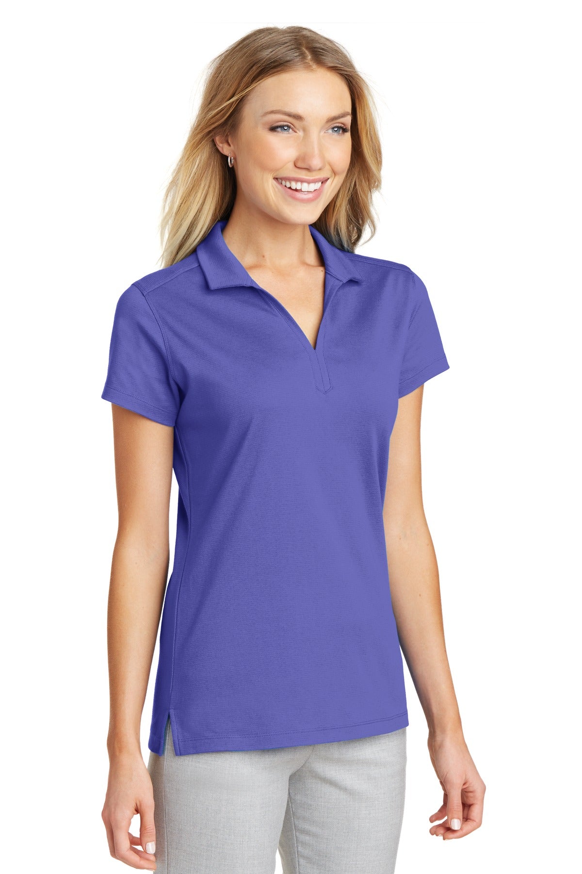 Iris Blue Port Authority Women's Rapid Dry Mesh Polo. L573 plain