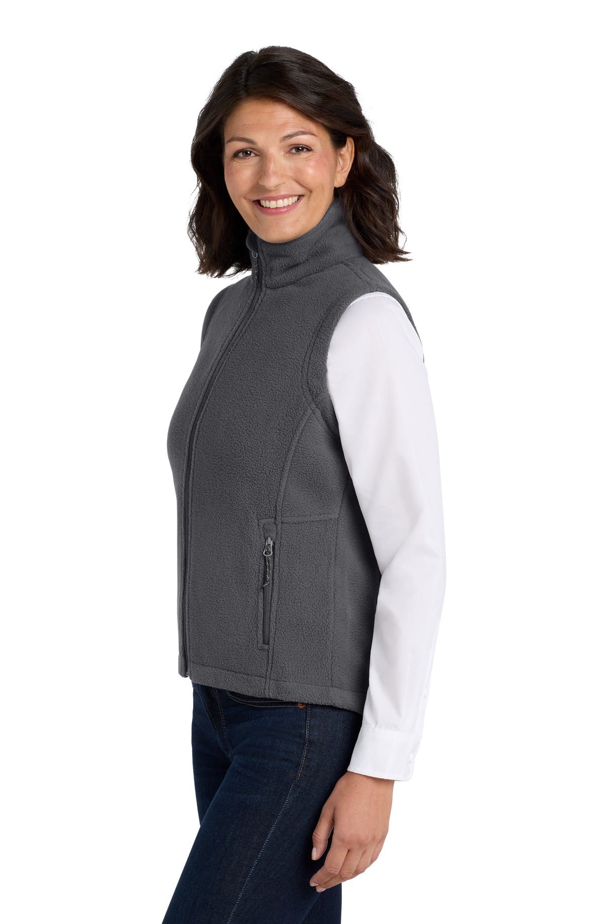Iron Grey Port Authority Women's Value Fleece Vest. L219 plain
