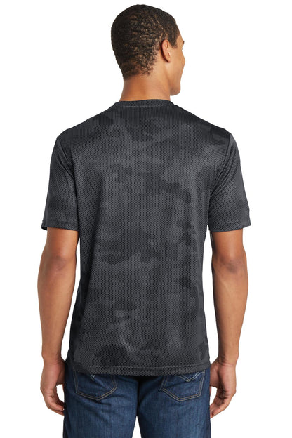 Iron Grey Sport-Tek CamoHex Tee. ST370 plain
