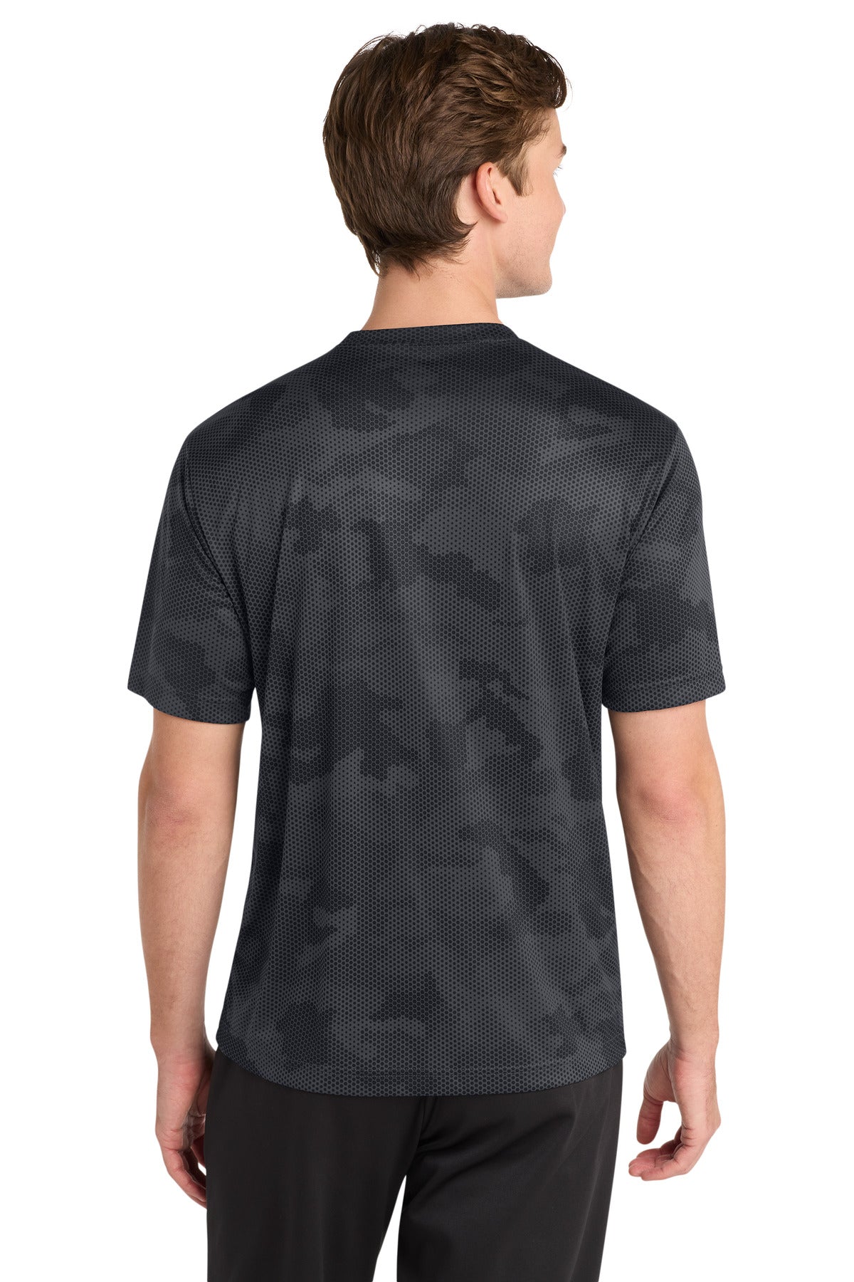 Iron Grey Sport-Tek CamoHex Tee. ST370 plain