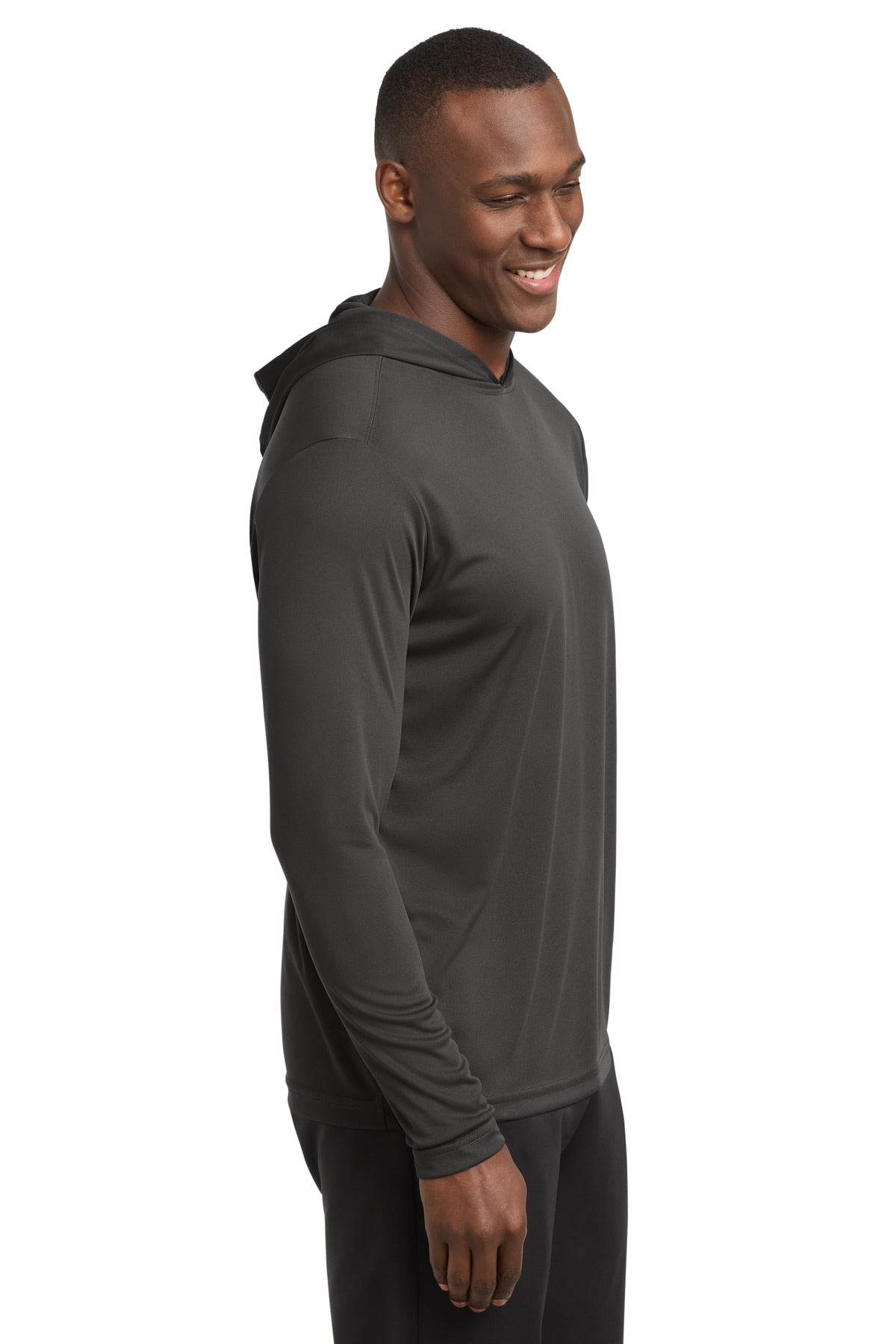 Iron Grey Sport-Tek PosiCharge Competitor Hooded Pullover. ST358 plain