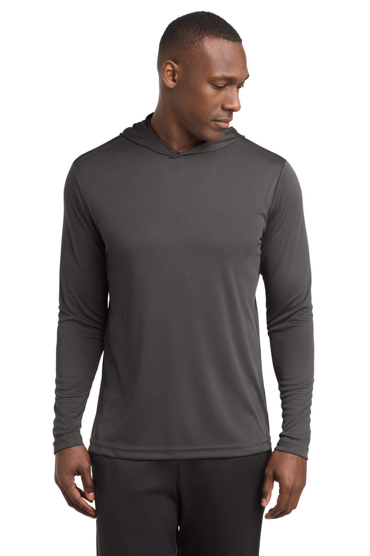 Iron Grey Sport-Tek PosiCharge Competitor Hooded Pullover. ST358 plain
