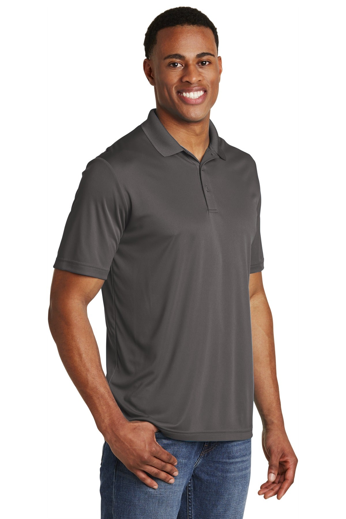Iron Grey Sport-Tek PosiCharge Competitor Polo. ST550 plain