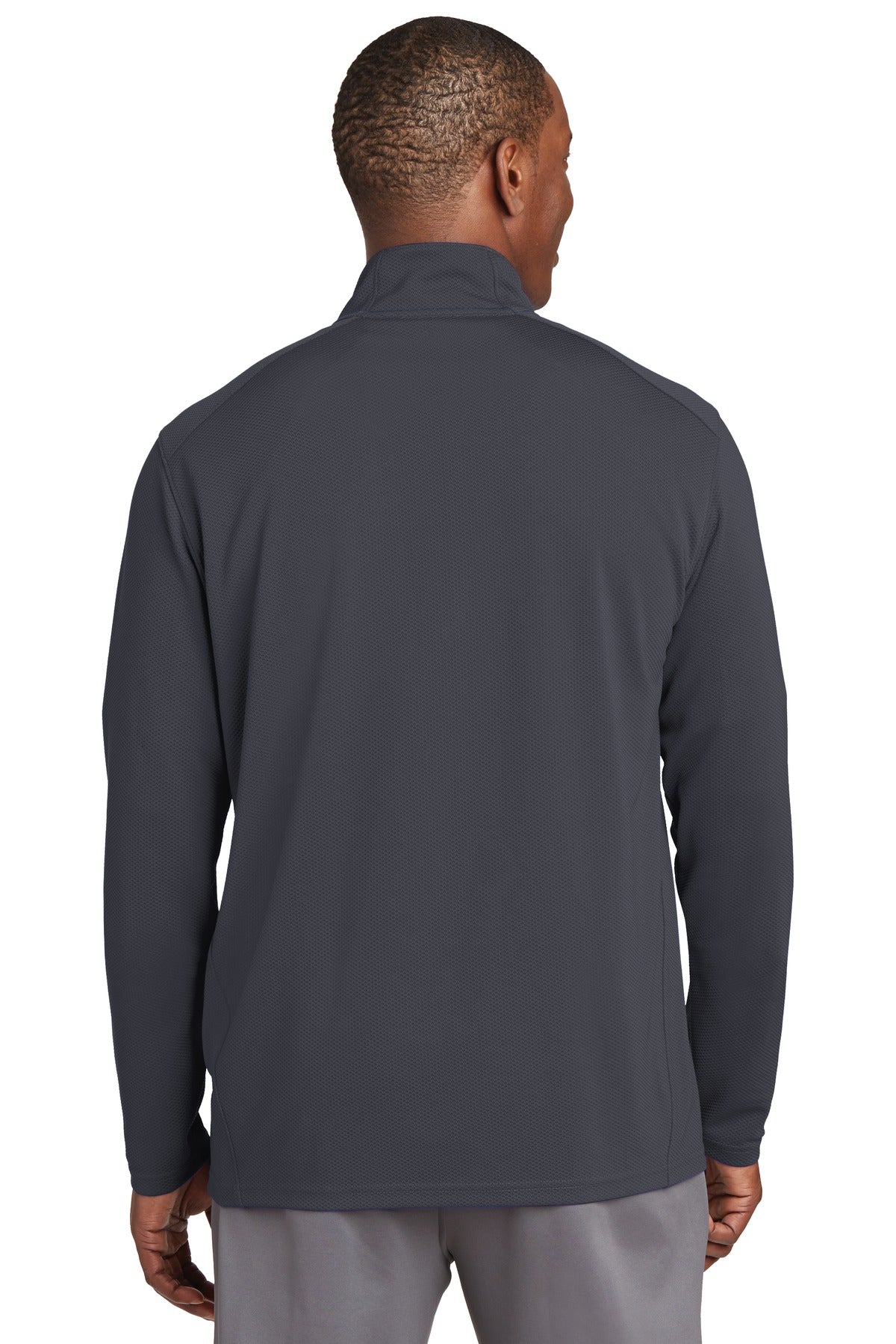 Iron Grey Sport-Tek Sport-Wick Textured 1/4-Zip Pullover. ST860 plain