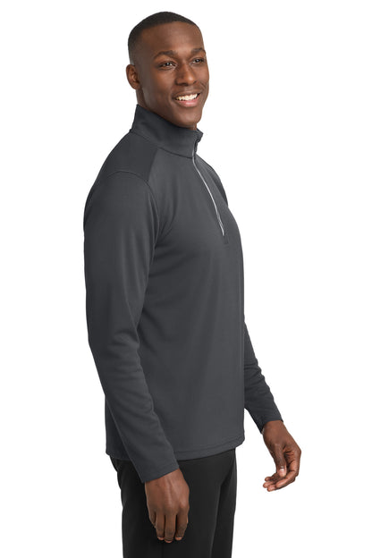 Iron Grey Sport-Tek Sport-Wick Textured 1/4-Zip Pullover. ST860 plain
