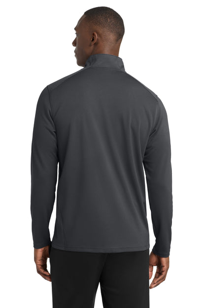 Iron Grey Sport-Tek Sport-Wick Textured 1/4-Zip Pullover. ST860 plain