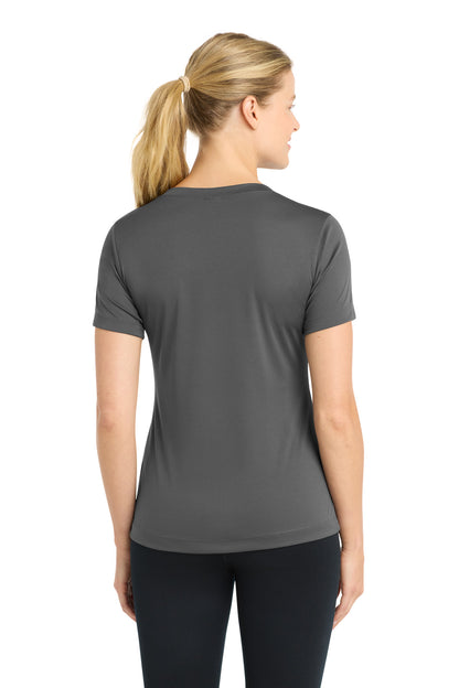 Iron Grey Sport-Tek Women's PosiCharge Competitor V-Neck Tee. LST353 plain
