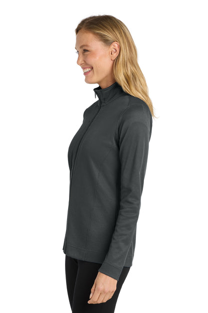 Iron Grey/Blk Port Authority Women's Vertical Texture Full-Zip Jacket. L805 plain