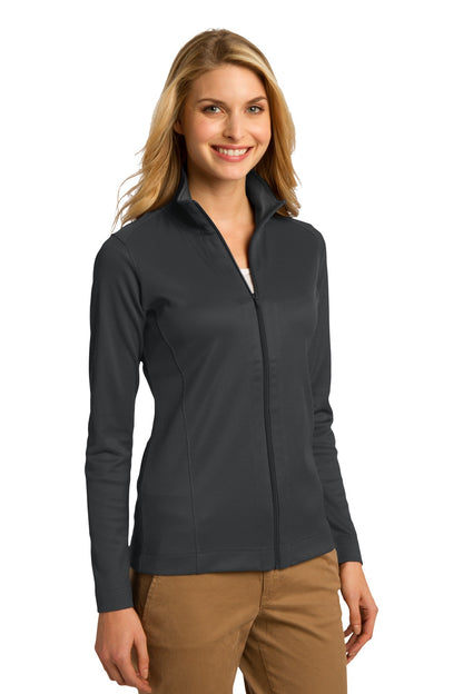 Iron Grey/Blk Port Authority Women's Vertical Texture Full-Zip Jacket. L805 plain