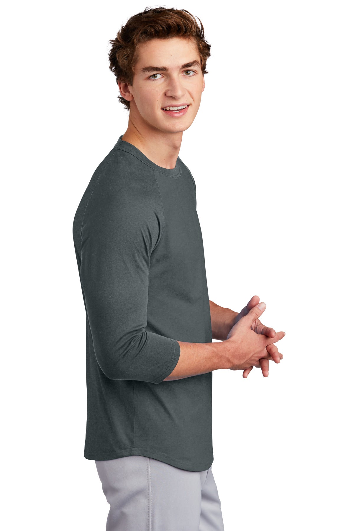 IronGrey Sport-Tek Colorblock Raglan Jersey. T200 plain