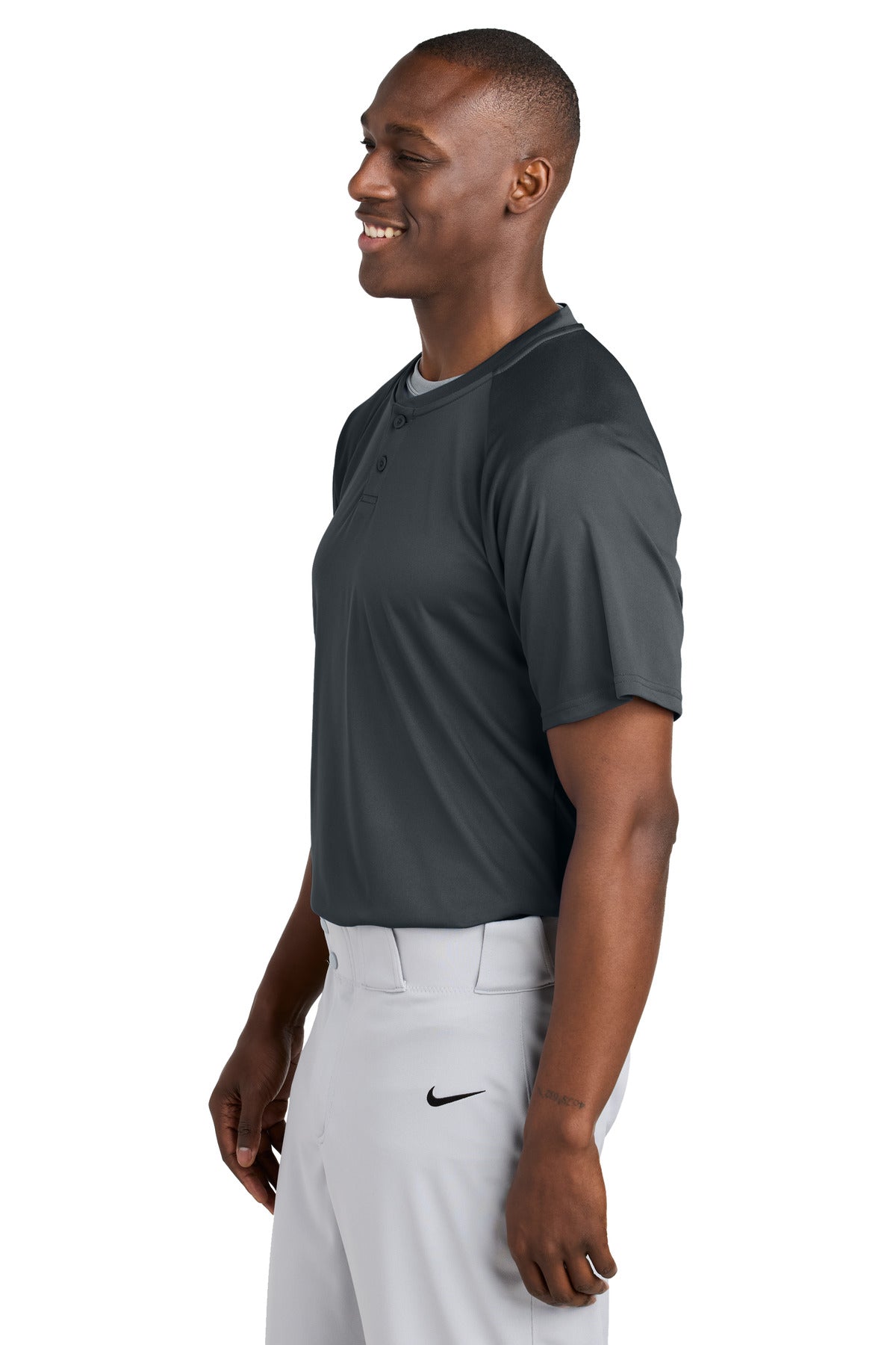 IronGrey Sport-Tek PosiCharge Competitor 2-Button Henley ST359 plain