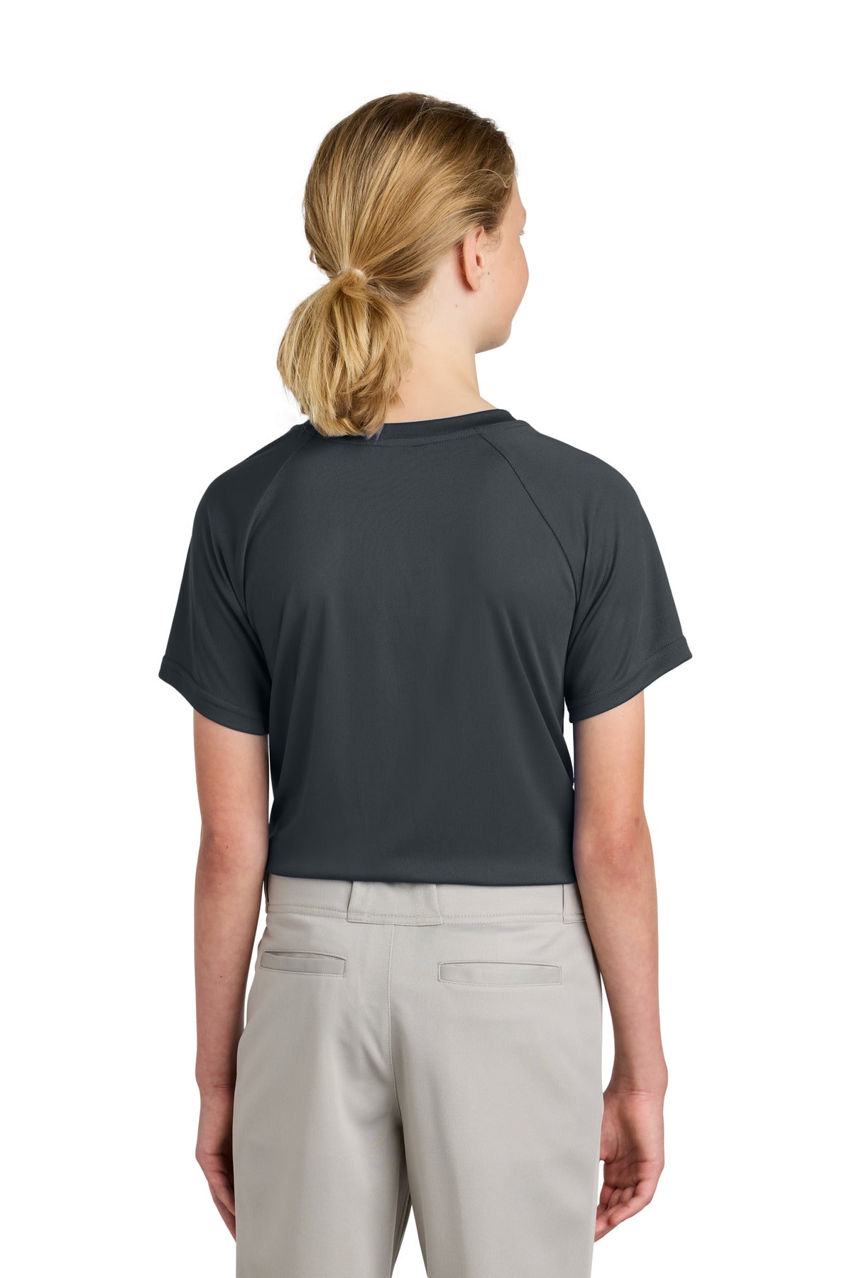 IronGrey Sport-Tek Youth PosiCharge Competitor 2-Button Henley YST359 plain