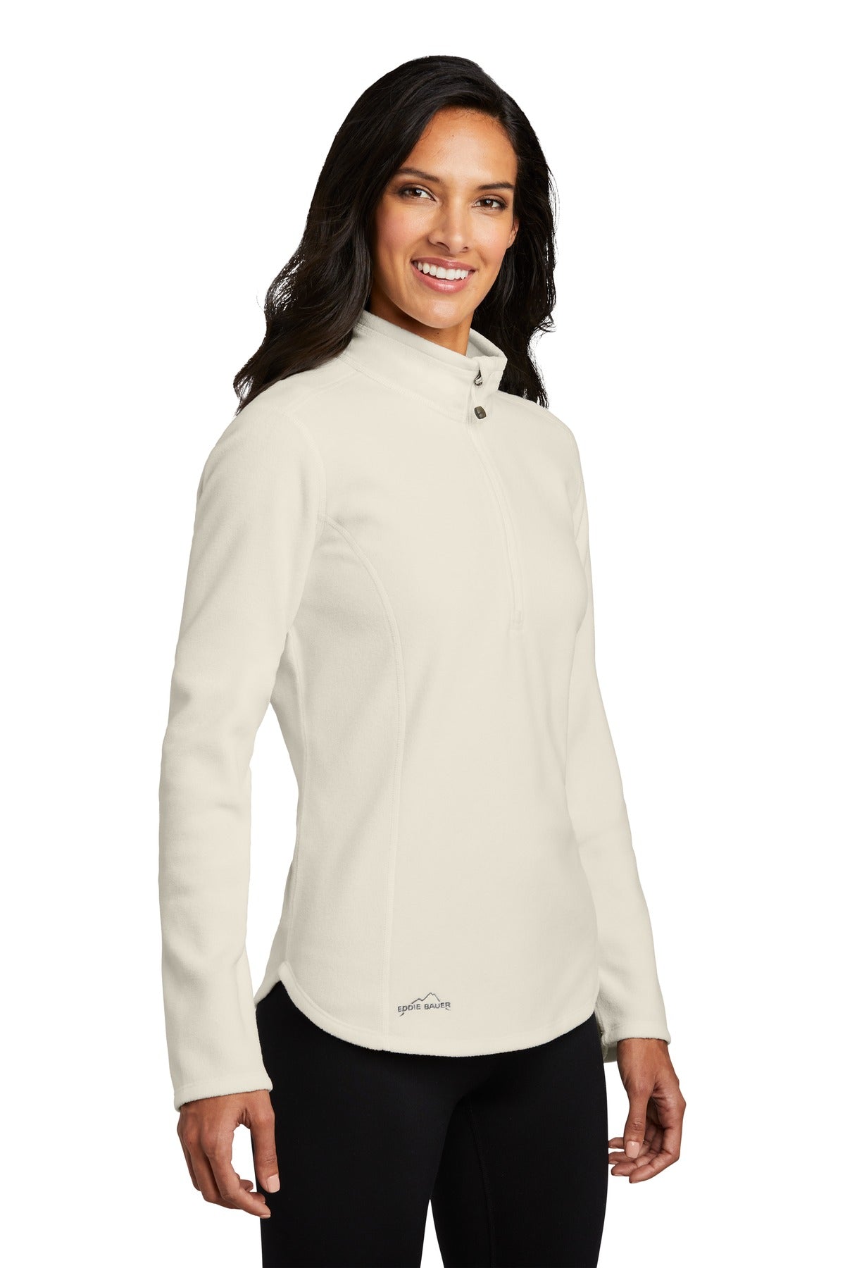 Ivory Eddie Bauer Women's 1/2-Zip Microfleece Jacket EB227 plain