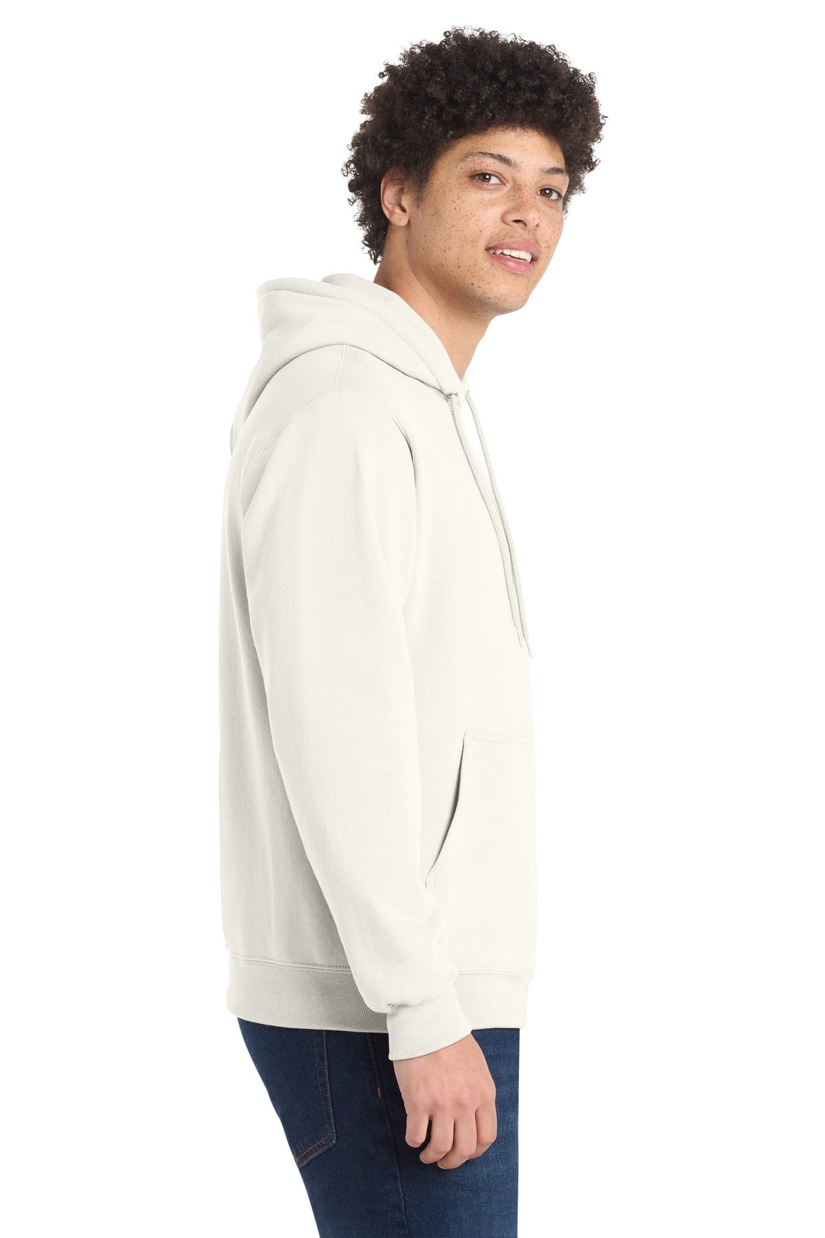 Ivory Port & Co Core Fleece Pullover Hooded Sweatshirt. PC78H plain