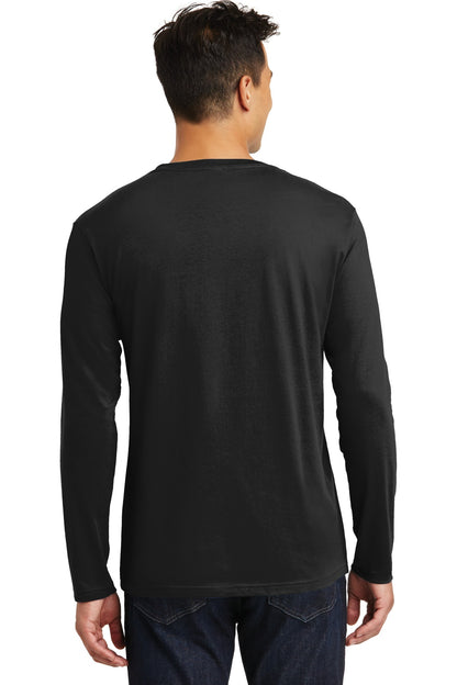 Jet Black District Perfect Weight Long Sleeve Tee. DT105 plain