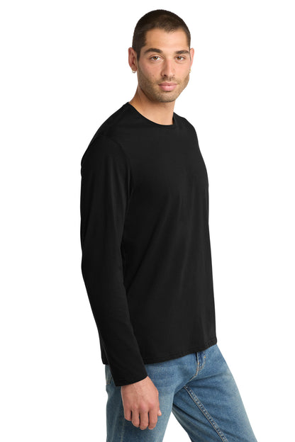 Jet Black District Perfect Weight Long Sleeve Tee. DT105 plain